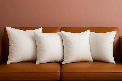 Miniatura 10 de Trendy Home - Juego de 4 cojines de 16 x 16 pulgadas de algodón 100 % natural (juego de 4), para cama y sofá, hipoalergénico, relleno de almohada