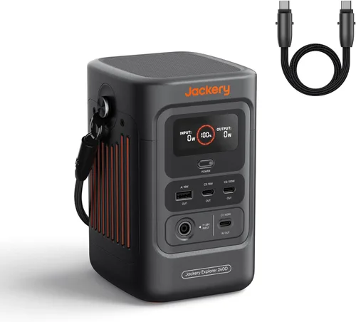 Jackery Explorer - Banco de energía 240D, estación de energía portátil LiFePO4 de 80,000 mAh, salida de CC de 200 W, carga rápida de 1 hora,