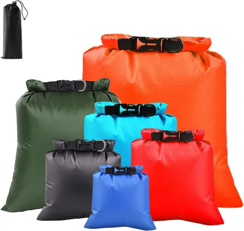 Miniatura 17 de 6 bolsas secas impermeables, bolsas secas ligeras para kayak, impermeables, bolsa impermeable al aire libre para kayak, senderismo, canotaje, 6