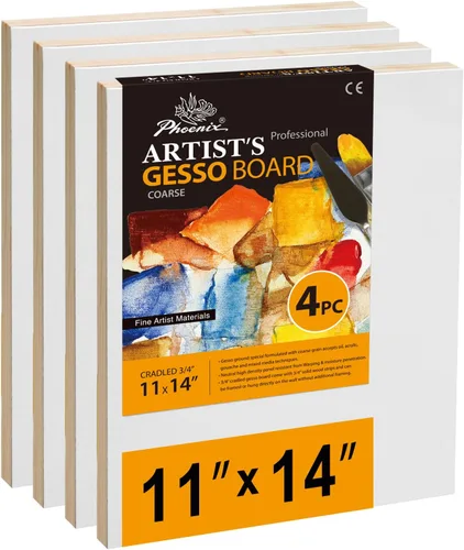 Miniatura 8 de PHOENIX Tableros de gesso para pintar, 8 x 10 pulgadas, 6 unidades, paneles de madera acunados de superficie gruesa de 3/4 pulgadas para pinturas al