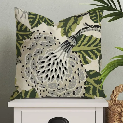 Miniatura 19 de ArogGeld Fundas de Almohada Euro Sham Florales Verde y Blanco Gris Estilo Chinoiserie Funda de Almohada Asiática Funda de Cojín Decorativo 18x18
