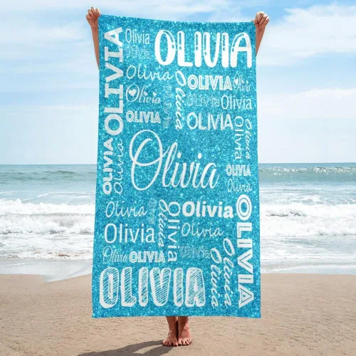 Miniatura 13 de Dr.TOUGH Toallas de playa personalizadas para adultos y niños, toallas de piscina personalizadas con nombre, toallas de playa de microfibra