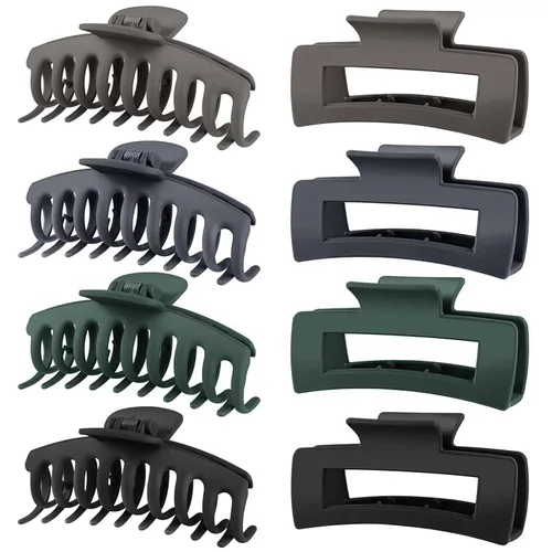 Miniatura 9 de TOCESS Paquete de 8 pinzas grandes para el cabello para mujer, pinzas grandes para cabello fino y grueso, rizado, agarre fuerte de los años 90, 4.33
