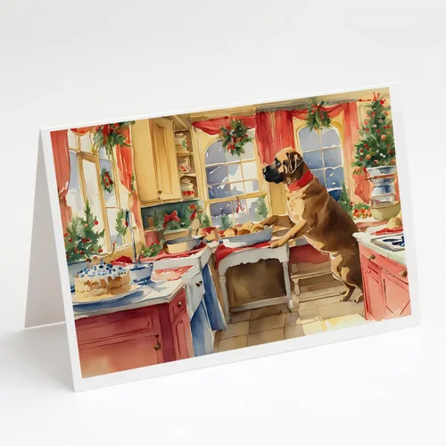 Miniatura 131 de Caroline's Treasures DAC3884GCA7P Paquete de 8 tarjetas en blanco de Navidad con galletas de husky siberiano Tarjetas de felicitación con sobres