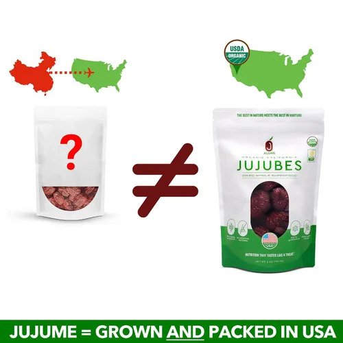 Miniatura 2 de JUJUME Dátiles rojos de azufaifos cultivados en California orgánicos USDA Clasificado individualmente 3 veces para control de calidad