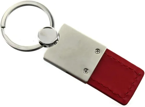 Miniatura 4 de Au-TOMOTIVE GOLD Llavero de cuero rectangular Duo para Honda Civic Reverse C (rojo), Rojo