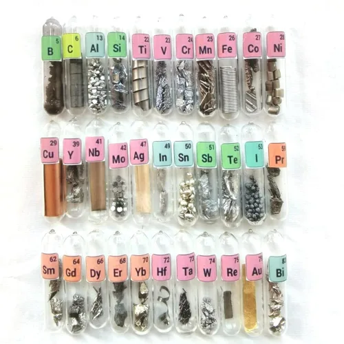 Miniatura 12 de Kit de muestras de elementos puros para colección periódica de tablas periódicas, metales de tierras raras, frascos y ampollas, ideal como regalo 30