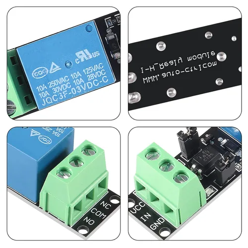 Miniatura 3 de 10 unids 1 canal DC 3V/3.3V relé módulo de interruptor de alimentación con optoacoplador módulo de relé aislado placa de control de unidad para IOT