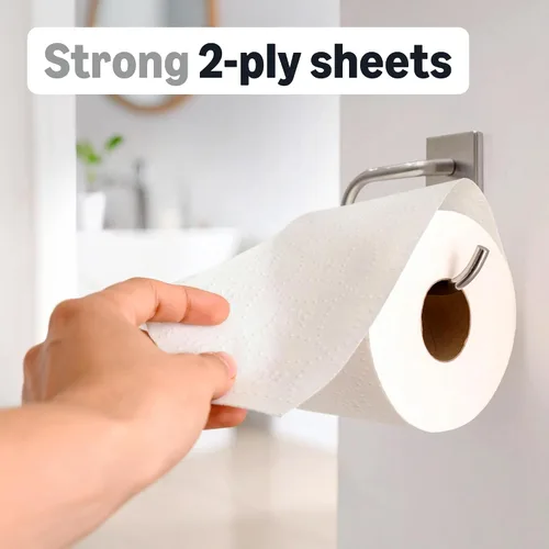 Miniatura 3 de AmazonCommercial Papel higiénico blanco ultra fuerte de 2 capas, certificado FSC, seguro séptico, 286 hojas por rollo, 36 rollos