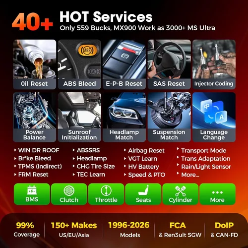 Miniatura 5 de Autel MaxiCheck MX900 Escáner bidireccional, herramienta de escaneo OBD2 2026 hasta MaxiCOM MK808S MX808S MK808BT Pro, versión estadounidense