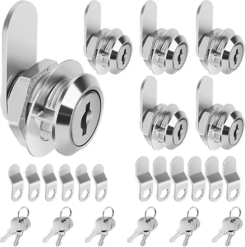 Cerraduras de leva para gabinete con llaves iguales, cilindro de 5/8'' (longitud) se adapta a un grosor máximo del panel de 3/8', juego de repuesto