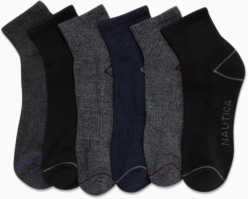 Miniatura 3 de Nautica Calcetines de rendimiento para hombre con comodidad acolchada paquete de 6