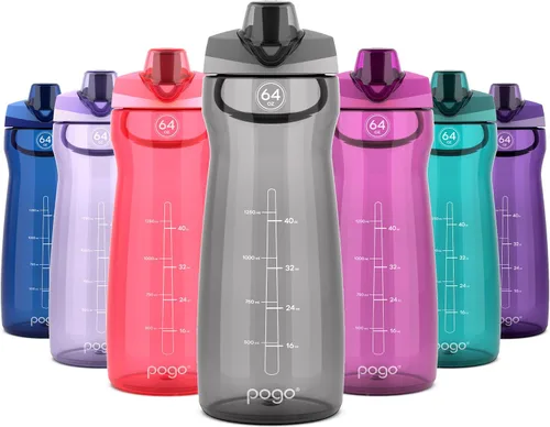 Miniatura 30 de Pogo Botella de agua de plástico sin bisfenol A con tapa con pico de 32 onzas, color azul atolón Azul (Blue Atoll)