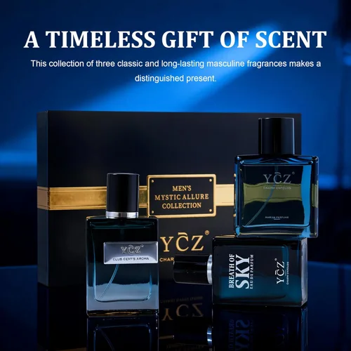 Miniatura 7 de Ycz Juego de 3 piezas de colonia para hombre, fragancia Ocean, Sky & Club, 1.7 fl oz cada una, Eau de Colonia Woody Fresh Citrus, caja de regalo