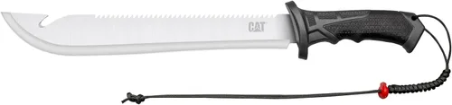 Miniatura 6 de Cat Machete recto con sierra, 19 pulgadas, funda de correa para el hombro, cuchillo de hoja de acero inoxidable con mango ergonómico de herramienta