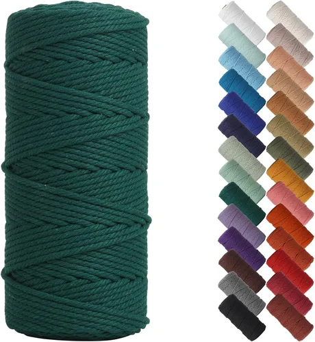 Miniatura 63 de NOANTA - Cuerda de macramé color beige natural, 1/8 pulgadas (3 mm) x 109 yardas (100 metros), cuerda de algodón colorido para colgar en la pared