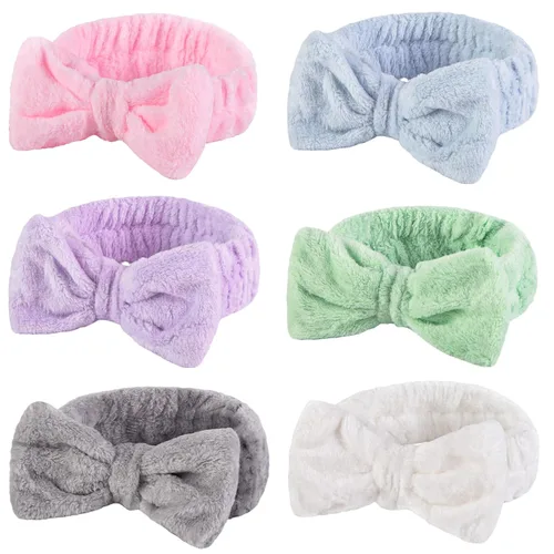 Shindel Paquete de 6 diademas de spa, cuidado de la piel y maquillaje para lavado facial, regalo para niñas adolescentes, relleno de calcetines