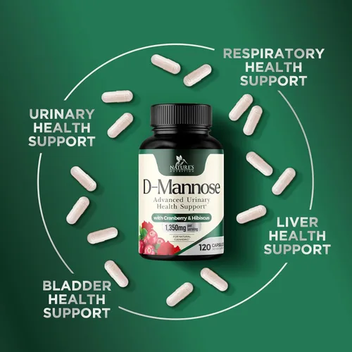 Miniatura 5 de D-manosa 1000 mg por porción – Arándano e hibisco – Eficaz de acción rápida, elimina las impurezas para la vejiga, suplemento de apoyo a la salud
