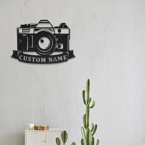Miniatura 6 de Letrero de fotografía personalizado, decoración de estudio fotográfico, cámara personalizada, arte de pared de metal, fotógrafo, regalo
