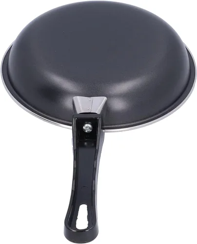 Miniatura 9 de Sartén antiadherente de acero inoxidable de 7.9 pulgadas, sartén profesional redonda negra con mango cómodo, sartén reutilizable para crepes, 7.9 in