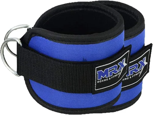 Miniatura 9 de MRX - Correa de tobillo con anillo en D, polea para levantamiento de pesas, tobillera acolchada, correas de gimnasio