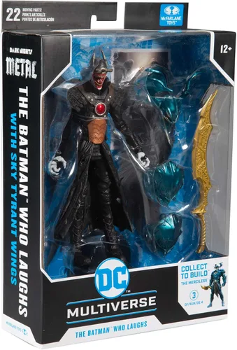 Miniatura 9 de DC Multiverse Batman Who Laughs with Sky Tyrant Wings Figura de acción de 7 pulgadas y piezas de construcción para figura de 'The Merciless