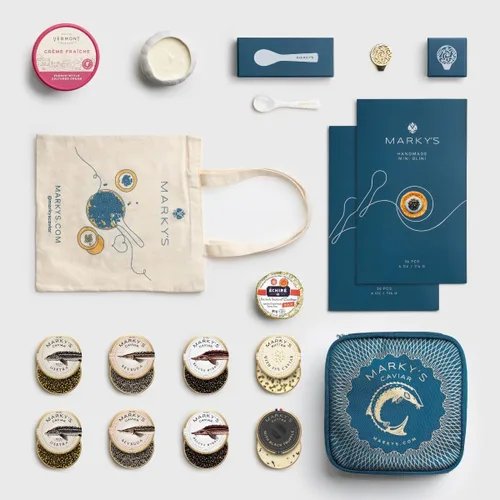 Miniatura 9 de MARKY'S Juego de regalo de caviar caspio – 1 oz / 28 g (paquete de 3) x Beluga Hybrid Caviar, Privat Stock Almas Osetra, Osetra Royal Amber Caviar