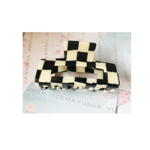 Miniatura 8 de Pinzas para el cabello a cuadros, 2 pinzas de pelo vintage a cuadros, pinzas de garra fuertes, pasadores para cabello grueso y fino, pinzas