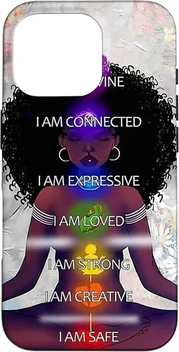 Miniatura 20 de Black Women Chakra Connected Expressive Strong Curly Hair Case for iPhone 17