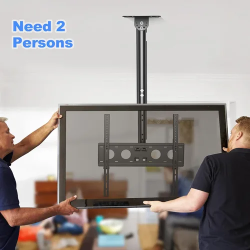 Miniatura 7 de XINLEI Soporte de TV de techo de movimiento completo para la mayoría de televisores y monitores curvos planos de 26 a 65 pulgadas, soporte giratorio