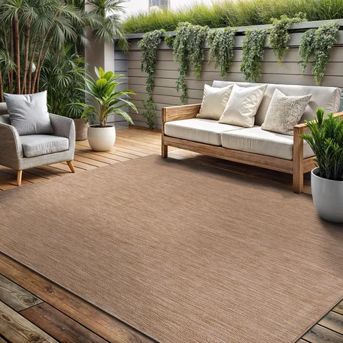 Miniatura 4 de Alfombra Lavable para Interiores y Exteriores 8x10 Resistente a la Intemperie Alfombras de Área Modernas de Yute Sólido para Porche Terraza Balcón