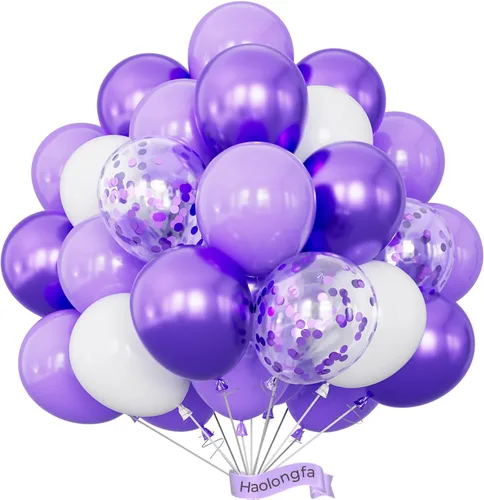 Miniatura 19 de Globos rosa, 60 globos de color rosa fuerte y blanco, globos de confeti magenta para niñas, decoración temática de cumpleaños, baby shower