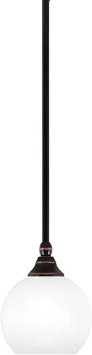Miniatura 69 de Toltec Lighting Tallo Colgado Mini colgante, acabado de cobre negro, 3.5" cuadrado humo burbuja vidrio