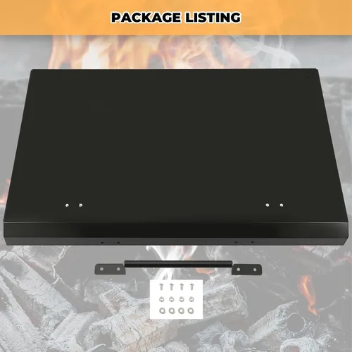 Miniatura 6 de ECOTRIC Tapa de parrilla de 36 pulgadas, con recubrimiento en polvo, aluminio negro, compatible con plancha Blackstone de 36 pulgadas, piedra negra