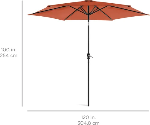 Miniatura 7 de Best Choice Products Sombrilla de patio al aire libre de 10 pies, sombrilla de mesa para exteriores, sombrilla de patio, sombrilla de mercado con 8