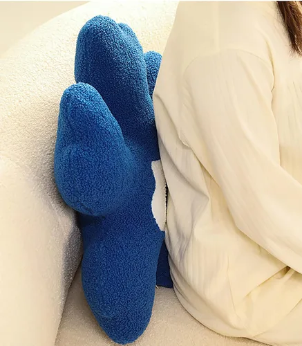Miniatura 4 de Almohada de sofá Cojín de cintura Almohada de felpa con forma especial de flor Almohada creativa de corazón para niña (negro y blanco)