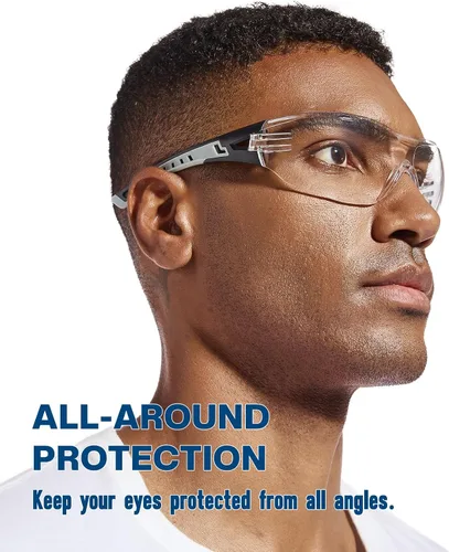 Miniatura 4 de MORK&SUKY Gafas de seguridad Z87, ligeras, antivaho protectoras para hombres y mujeres, protección ocular para el trabajo, laboratorio, enfermería