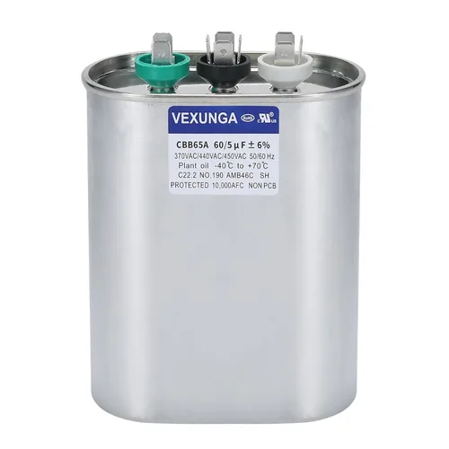 Miniatura 55 de VEXUNGA - 25/5 uF 25+5 MFD 370V o 440V Condensadores redondos de arranque dual 25 5 uF 370 440 Volt VAC CBB65 Condensadores para acondicionador