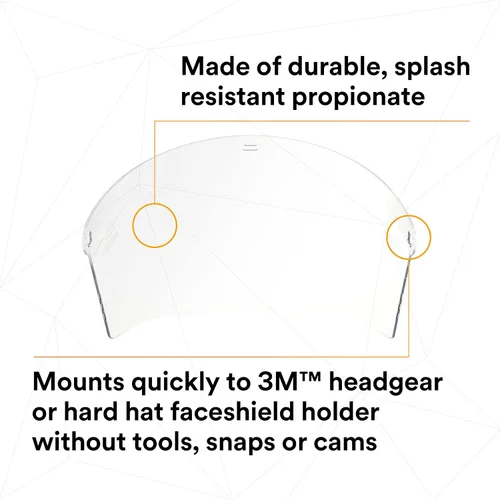 Miniatura 10 de 3M H8A Combinación de Arnés de Cabeza con Trinquete y Visera Protector Facial Transparente, Sistema Completo de Seguridad de Arnés de Cabeza