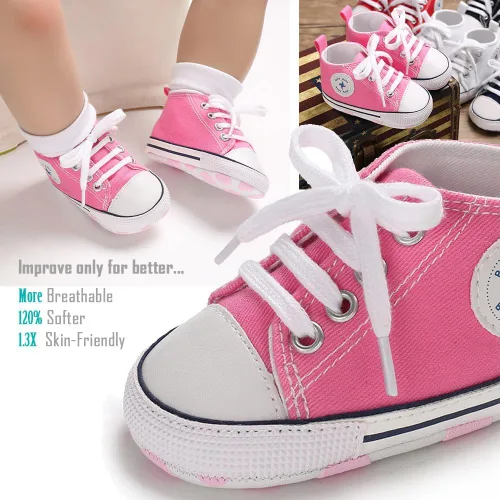 Miniatura 2 de Zapatos de lona para bebés recién nacidos, suela suave, para los primeros pasos, zapatos planos para niños pequeños, zapatos de mezclilla unisex