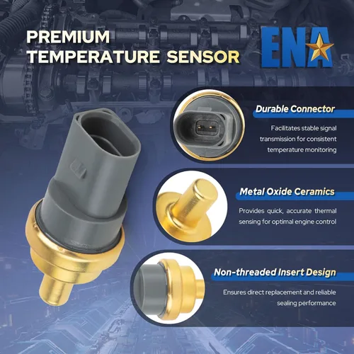 Miniatura 2 de ENA Sensor de temperatura del refrigerante del motor compatible con Audi Ford Porsche Seat VW Volkswagen Q5 Q7 Q3 A4 Cayenne Golf City Jetta 1.6L