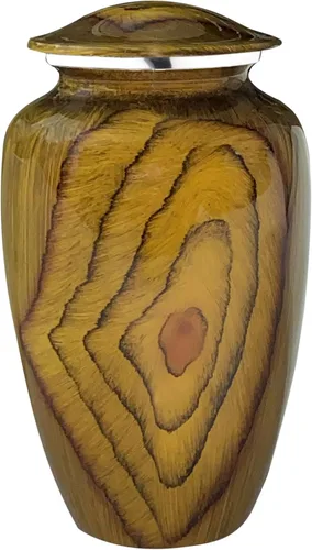Miniatura 19 de BOLD & DIVINE Urna de recuerdo con textura de madera Urna conmemorativa de cenizas humanas, de entierro, urnas de cremación funerarias