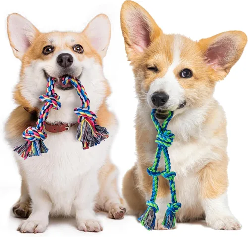 Miniatura 11 de SHARLOVY Juguetes para perros para masticadores agresivos, bolas de perro para razas grandes, juguetes masticables de cuerda de algodón resistente 6