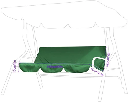 Miniatura 6 de Ejoyous Funda de cojín para columpio de patio, para silla de columpio al aire libre, cubierta de asiento de hamaca de repuesto para columpio de 3