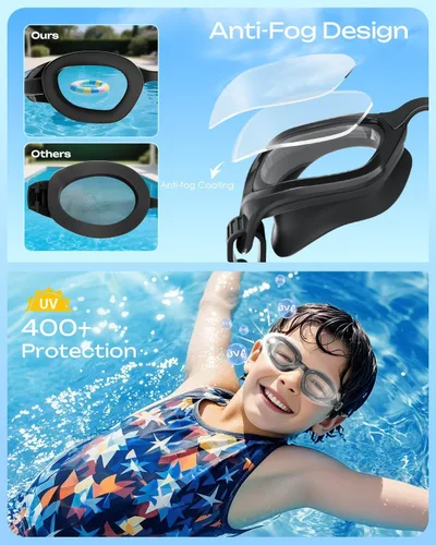 Miniatura 4 de OLANRUN Swim Goggles for Kids 6-14, Anti-Fog UV Protection Kids Goggles, Leakproof Pool Swimming Goggles for Youth Boys Girls