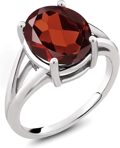 Miniatura 61 de Gem Stone King Anillo solitario con piedra preciosa de 3.00-7.00 quilates Plata de ley 925 Ovalado de 0.47 x 0.49 pulgadas Anillo