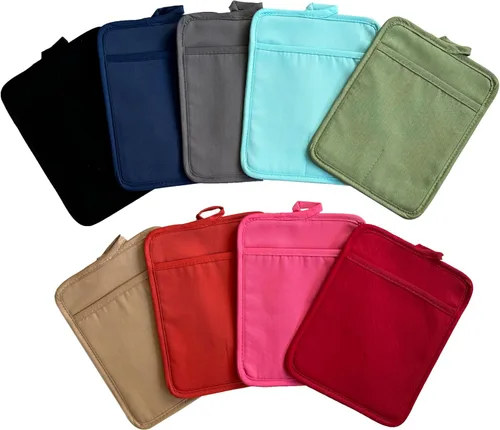 Miniatura 6 de Soporte para olla de horno con bolsillo, de algodón, resistente al calor, para cocina, almohadilla caliente, guantes de horno para cocinar y Gris