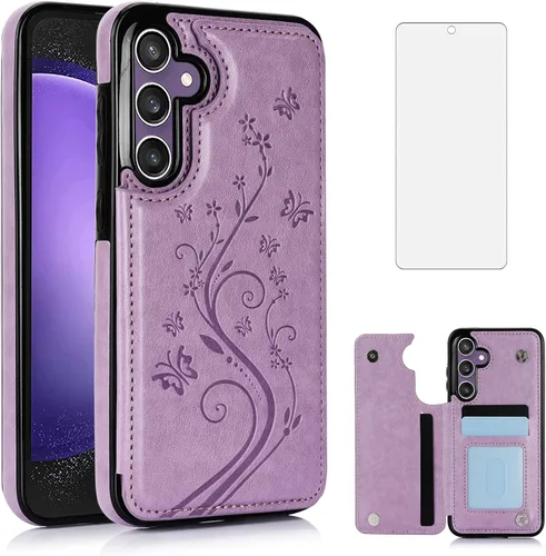Miniatura 9 de Asuwish Funda de teléfono para Samsung Galaxy S23 FE 5G con protector de pantalla de vidrio templado y tarjetero con soporte para tarjetero, soporte