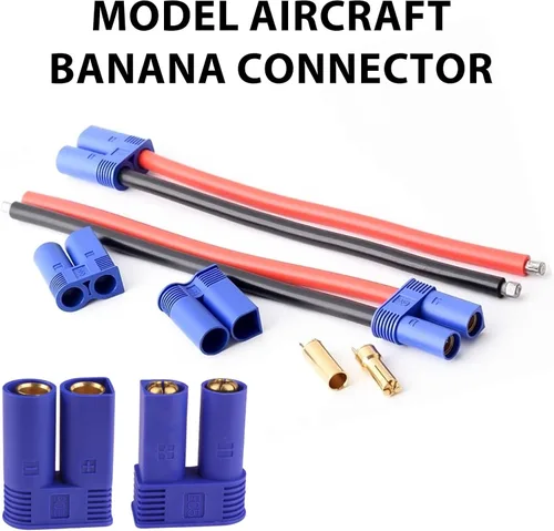Miniatura 5 de 5 pares de conectores de batería EC5 Banana Plug Adaptador hembra macho de 0.197 in Conector de bala dorada para EC5 RC ESC LIPO Dispositivo