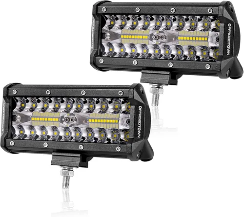 Miniatura 10 de Offroadtown 2 piezas de 4 pulgadas de cápsulas LED de tira de luz lateral, combo de foco/inundación, cápsulas LED de niebla, luz de trabajo